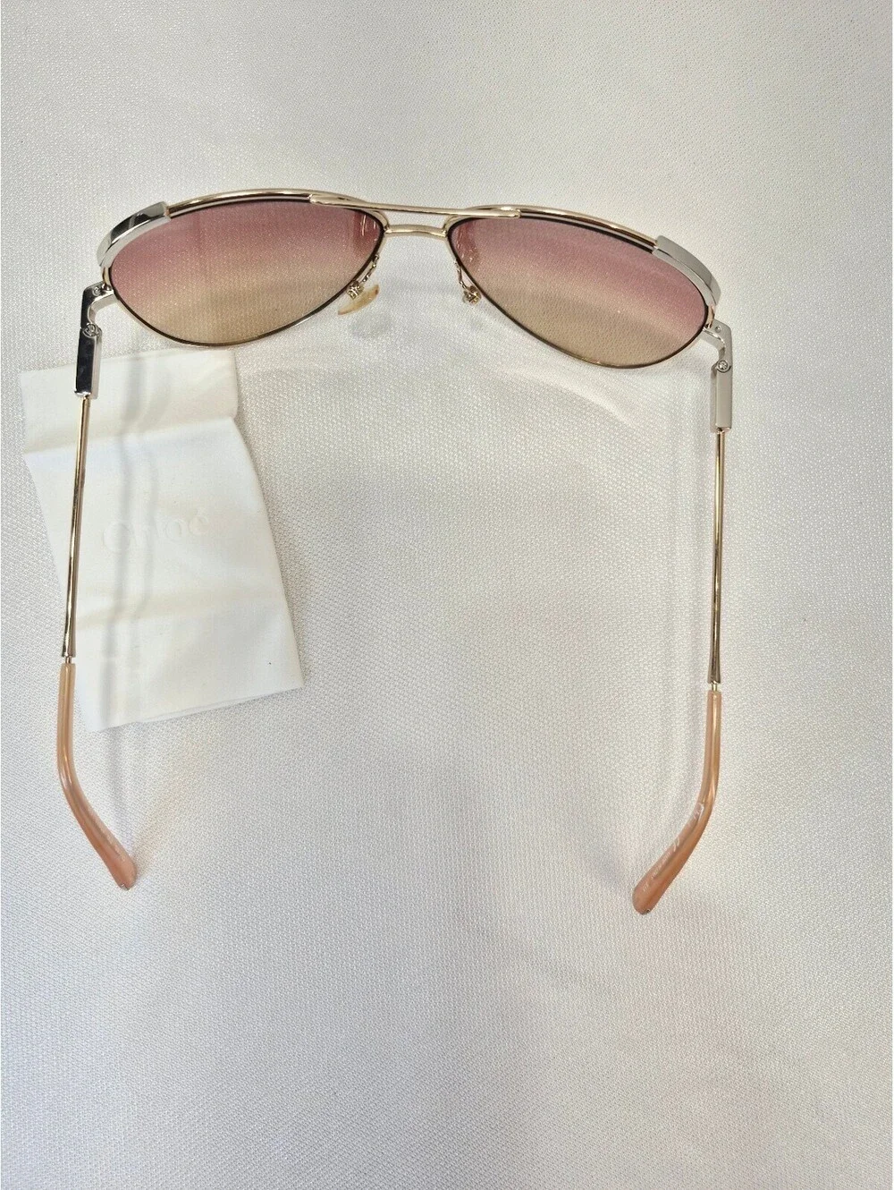 Chloe Eria Light Gold Aviator Women's Sunglasses NEW FLAWED